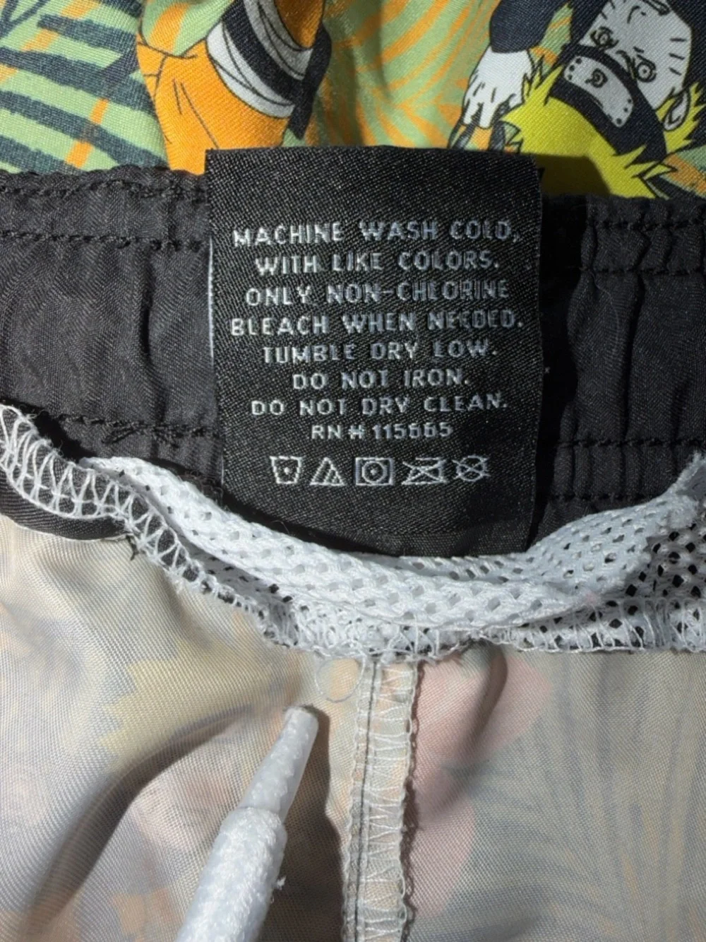 Naruto Green Floral Print Swim Trunks